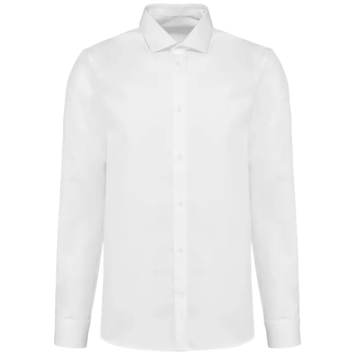 Chemise twill manches longues homme White