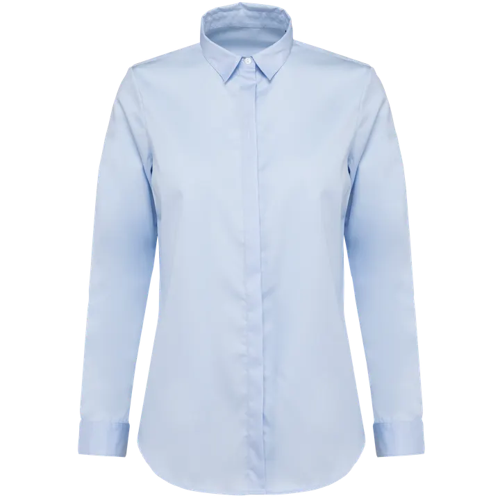 Chemise twill manches longues femme Essential Light Blue
