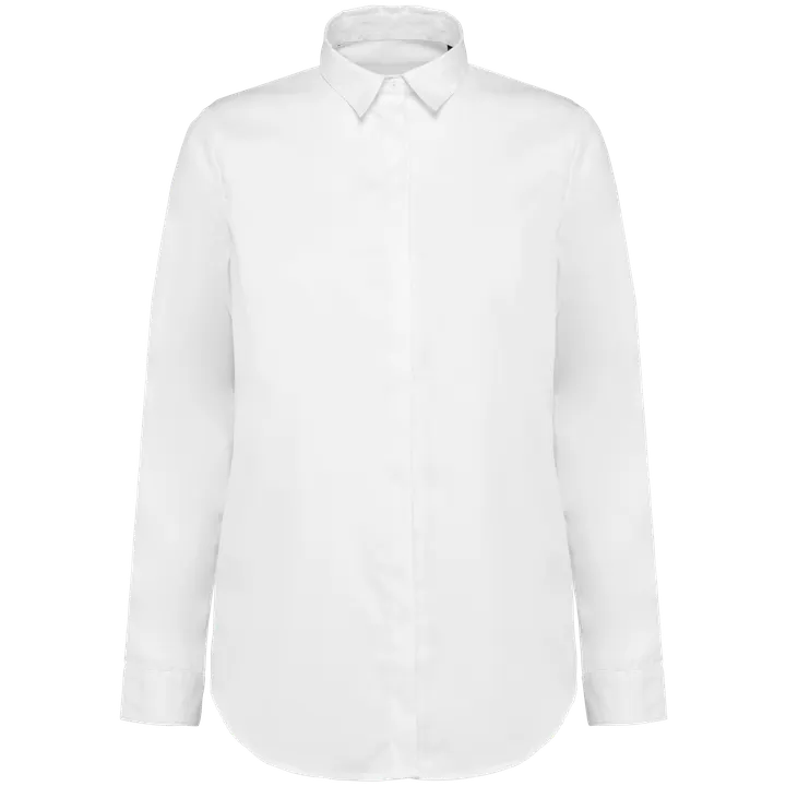 Chemise twill manches longues femme White