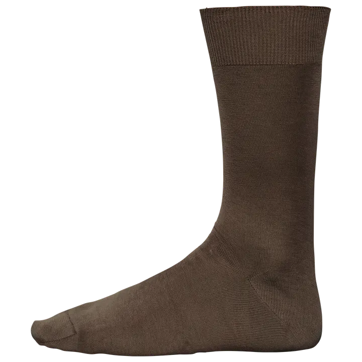 Herrensocken aus Baumwolljersey mit Fil d'Écosse-Baumwolle Chocolate