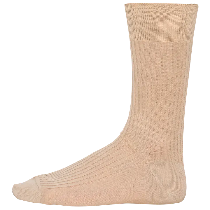 4 x 2 Fil d'Écosse Herrensocken aus Baumwollripp Beige