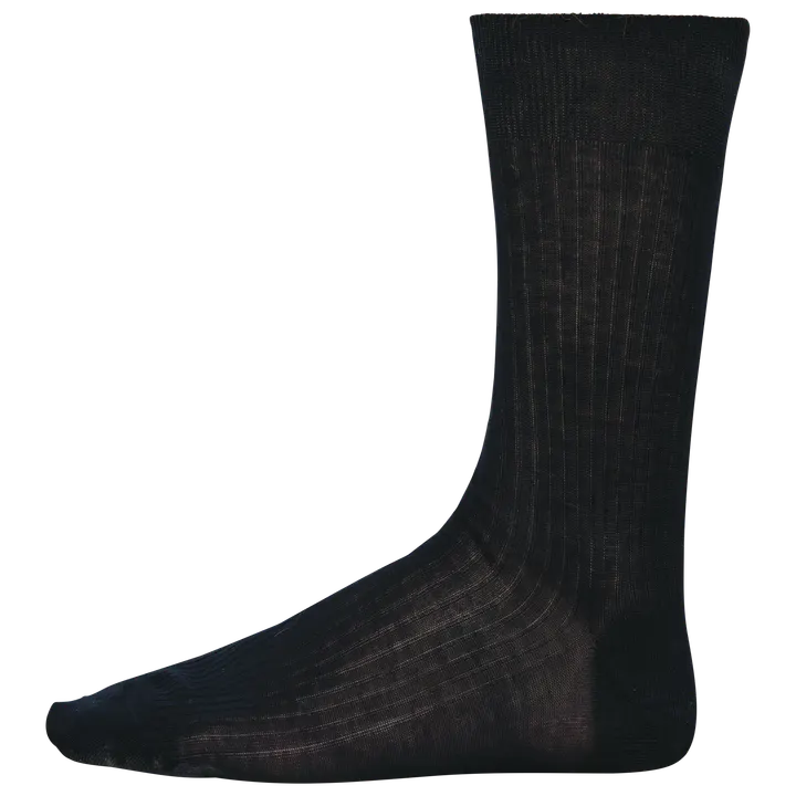 4 x 2 Fil d'Écosse Herrensocken aus Baumwollripp Black