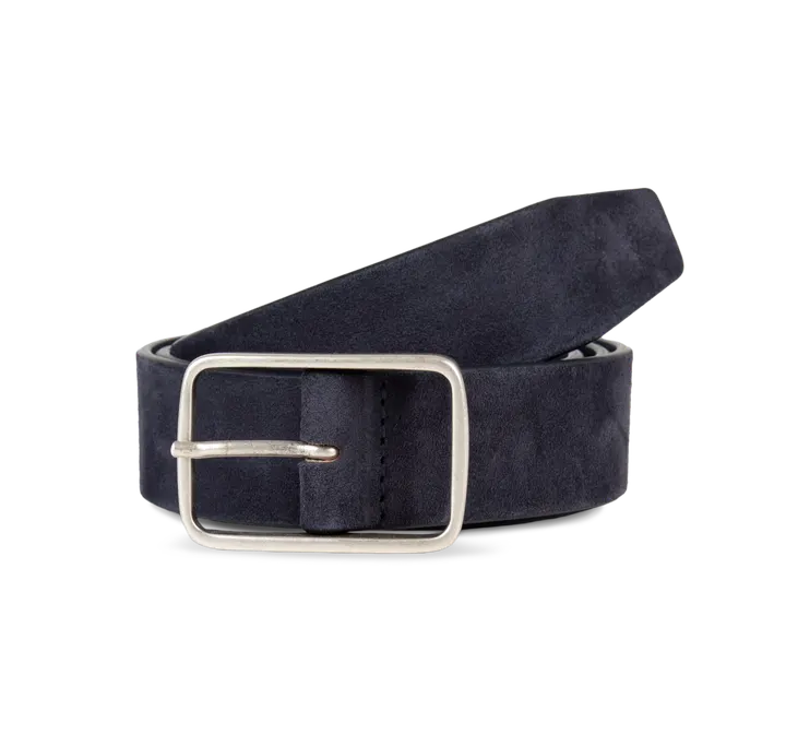 Ceinture cuir velours homme Deep Navy