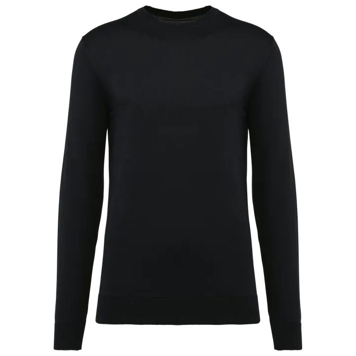 Supima®-Herrenpullover mit Rundhalsausschnitt Black