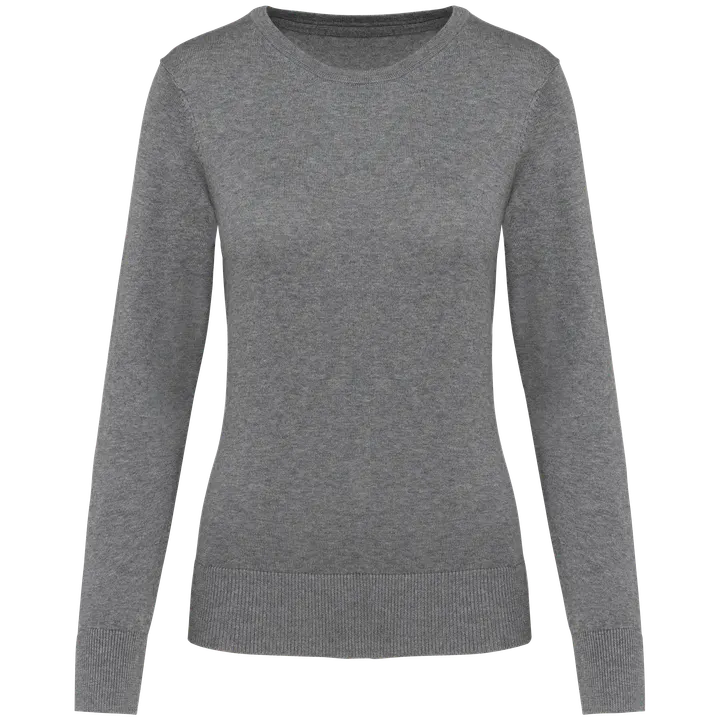 Pull Supima® col rond femme Grey Heather