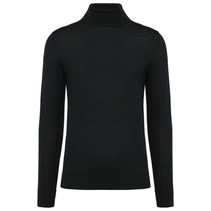 Merino-Herrenpullover mit Rollkragen Black