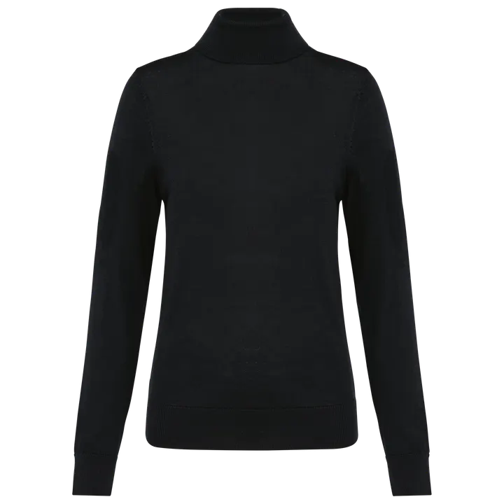 Pull Mérinos col roulé femme Black