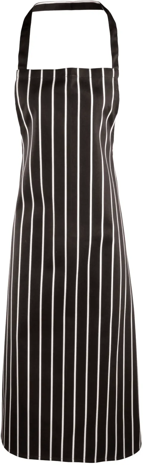 Striped Bib Apron Black / White