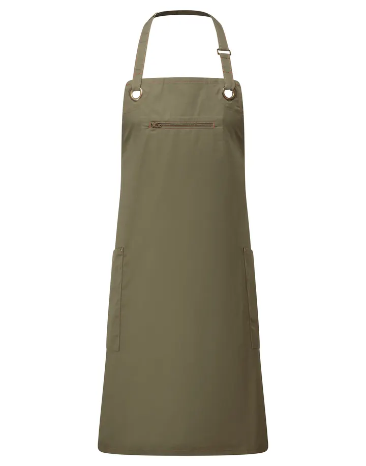 Tablier contrasté écoresponsable "Barley" Green Olive / Chestnut