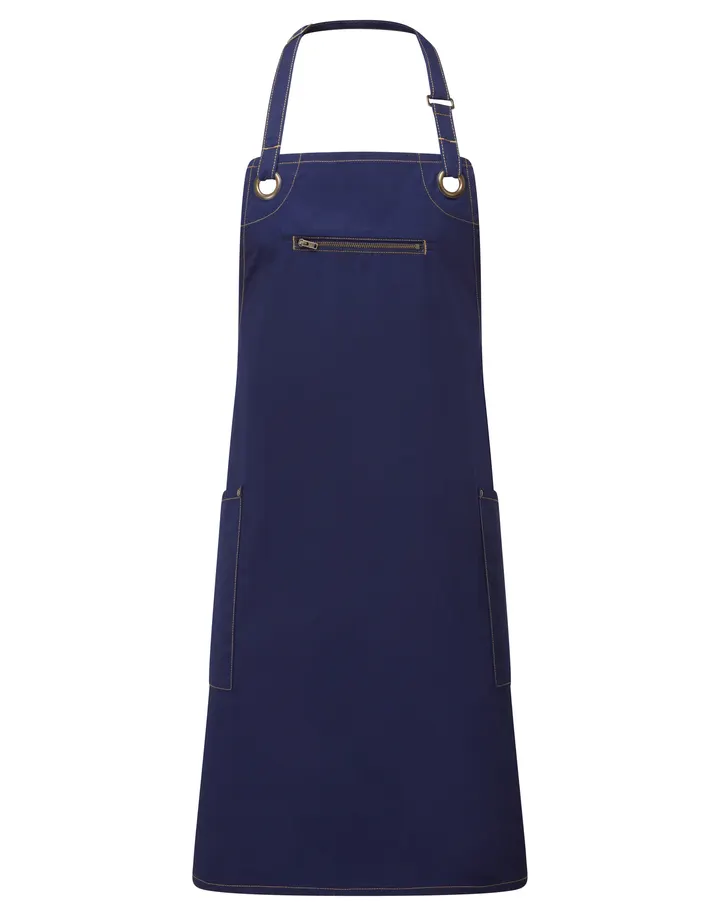 Tablier contrasté écoresponsable "Barley" Navy / Camel