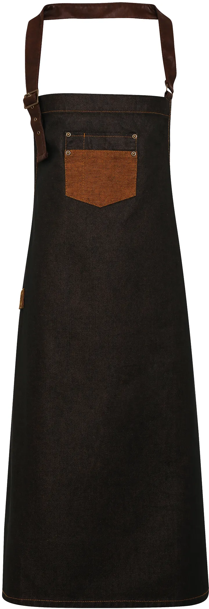 Tablier à bavette "Division" Black / Tan Denim