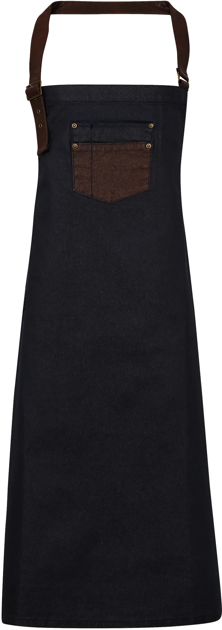 Tablier à bavette "Division" Indigo / Brown Denim