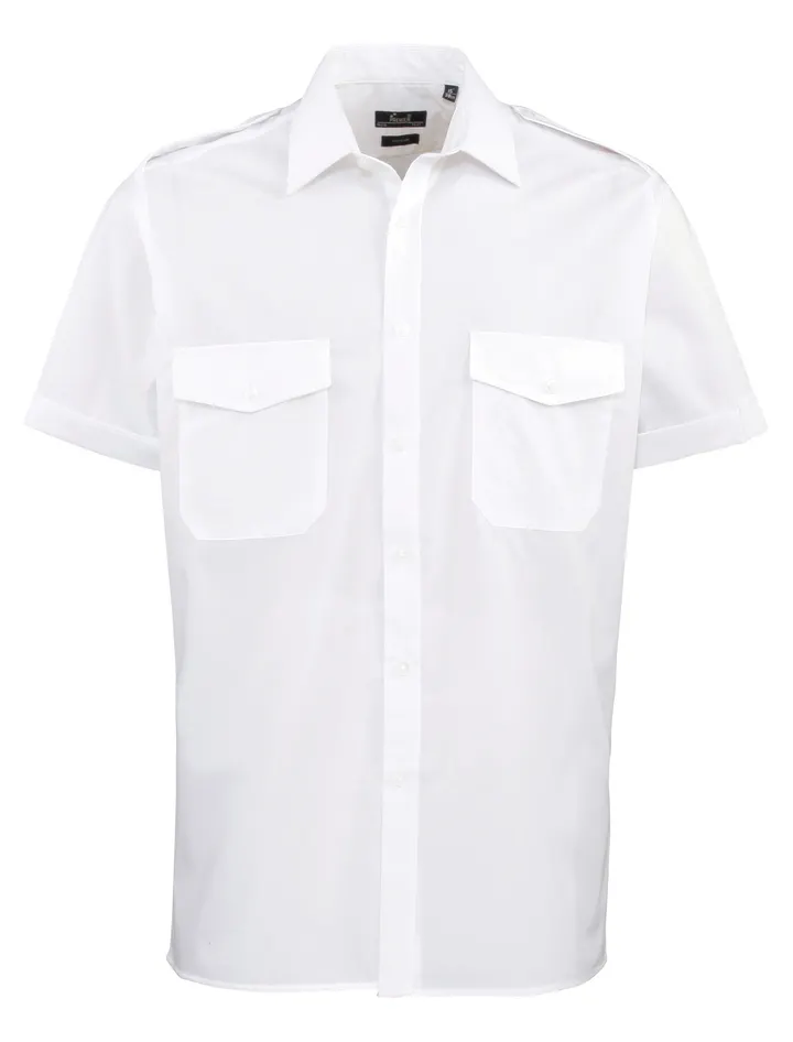 Chemise Homme manches courtes Pilote White