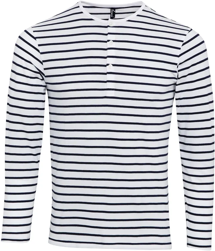 T-shirt homme "Long John" White / Navy