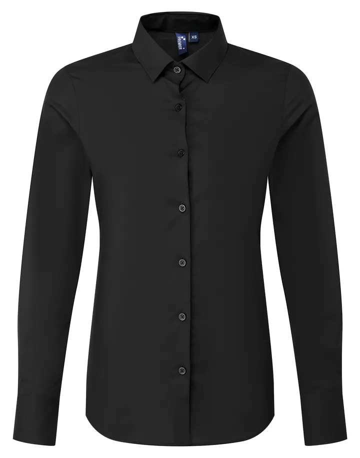 Chemise popeline RECYCLIGHT à manches longues pour femme Black