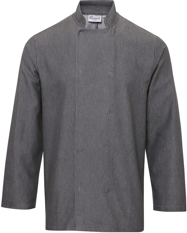 Denim chef's jacket Grey Denim