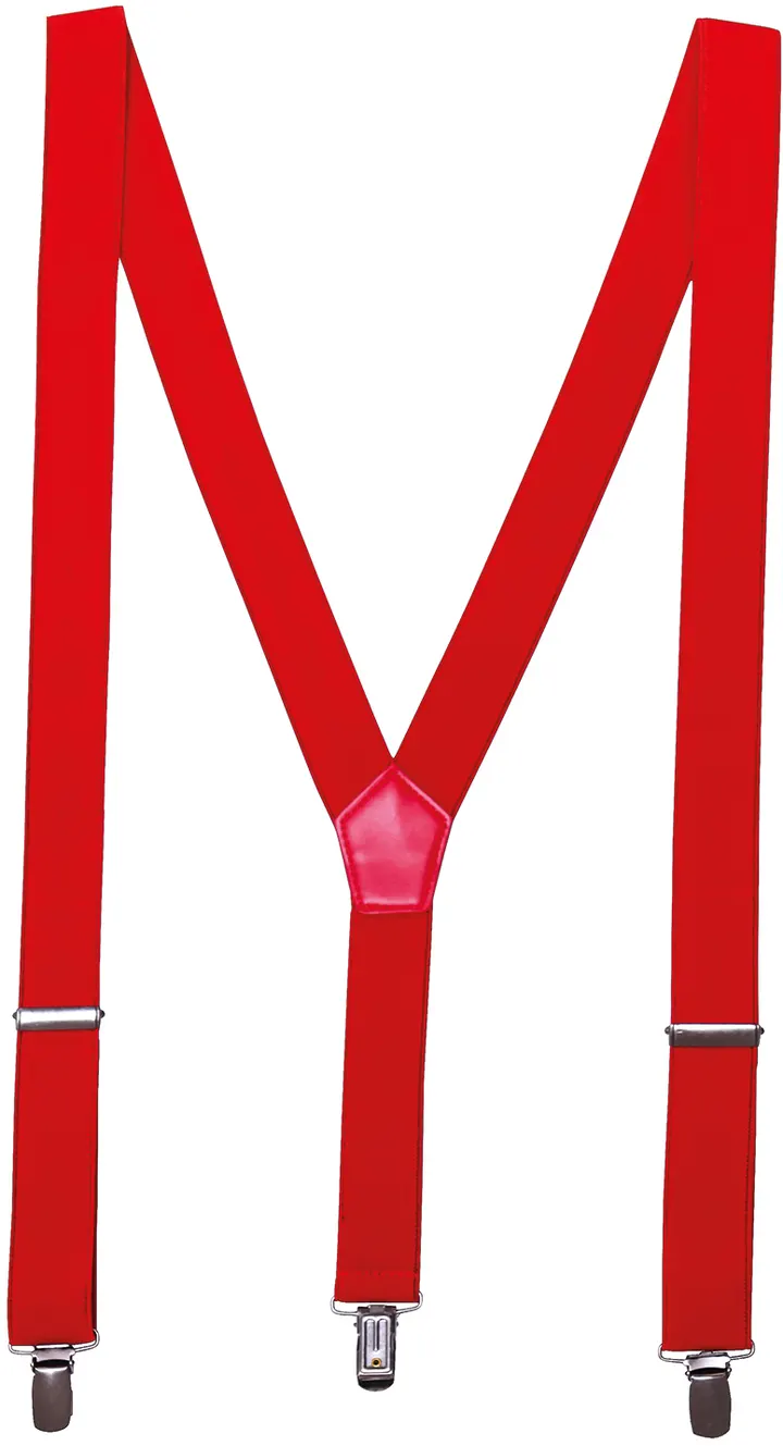 Clip trouser braces Red