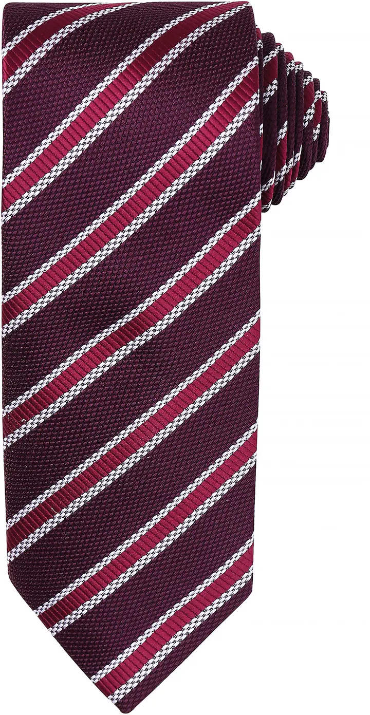 Cravate rayée "Waffle" Aubergine / Burgundy