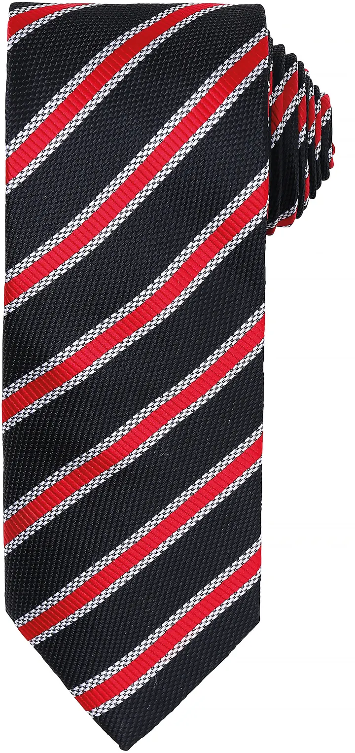 Cravate rayée "Waffle" Black / Red