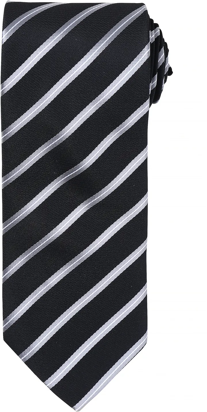 Cravate rayée "Sport" Black / Silver