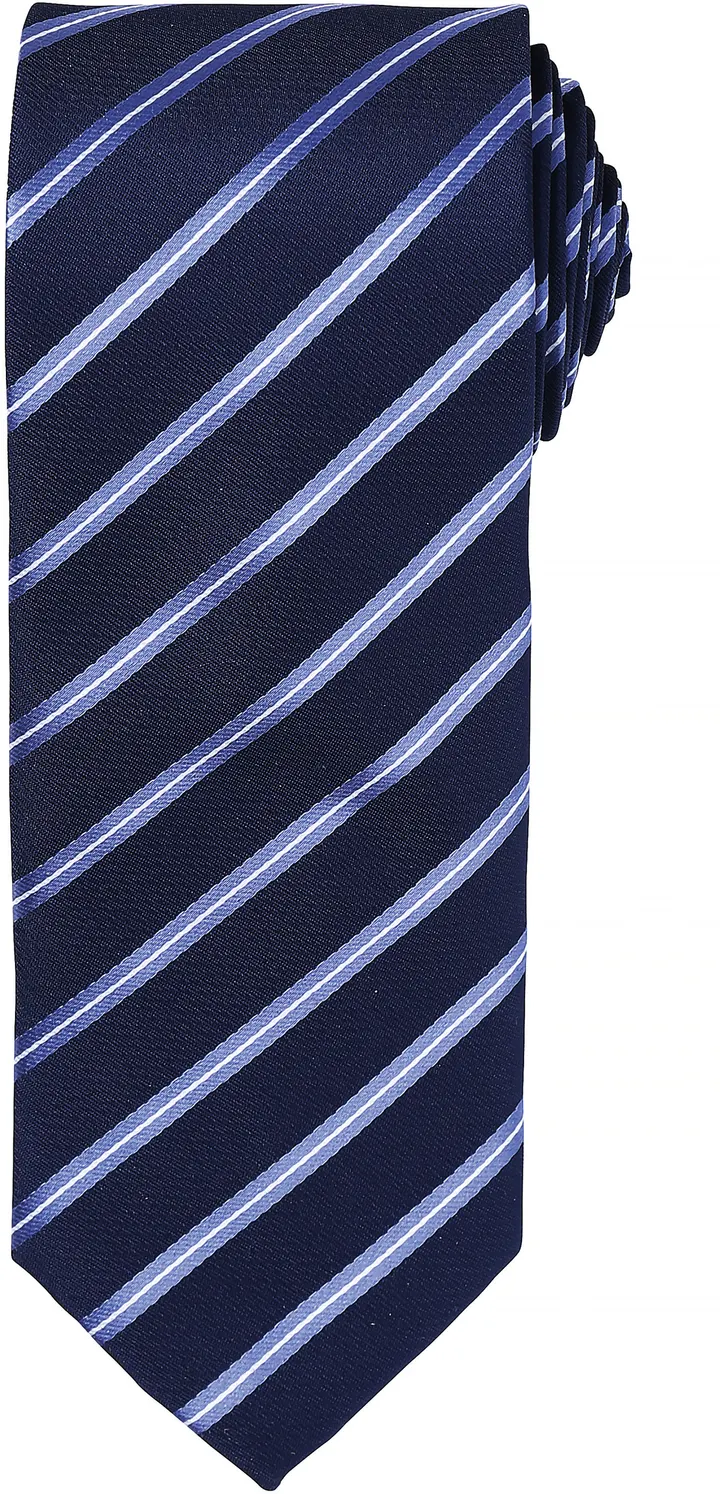 Cravate rayée "Sport" Navy / Royal Blue
