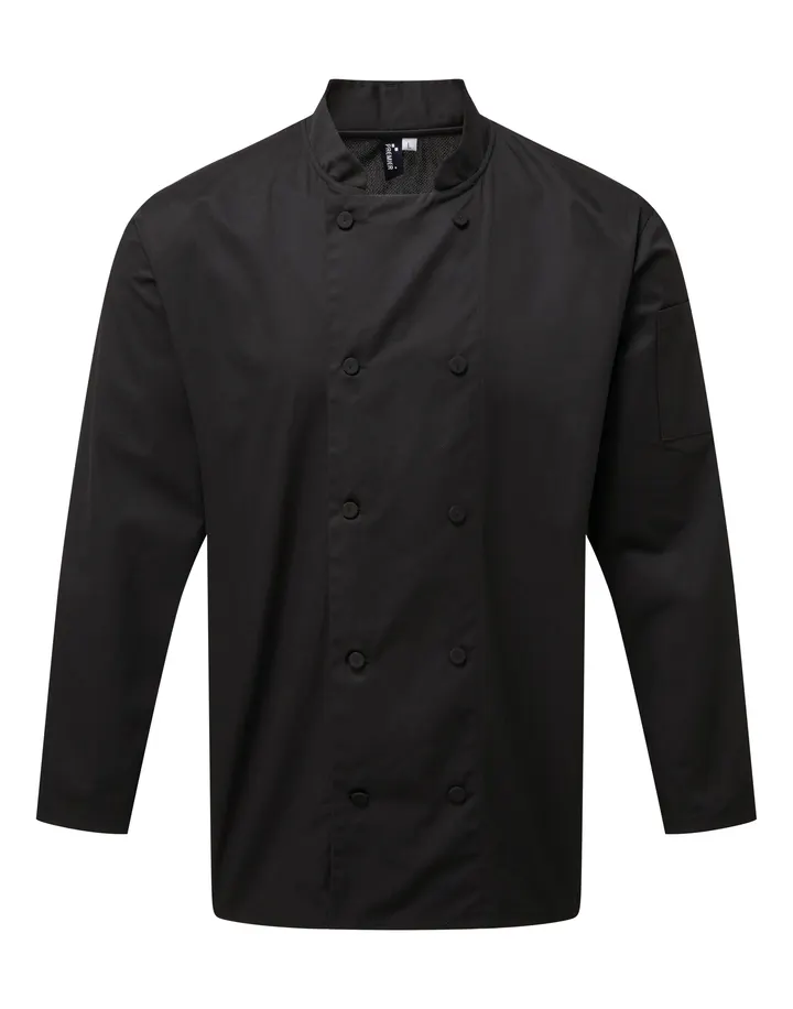 Langärmelige Kochjacke Coolchecker® Black
