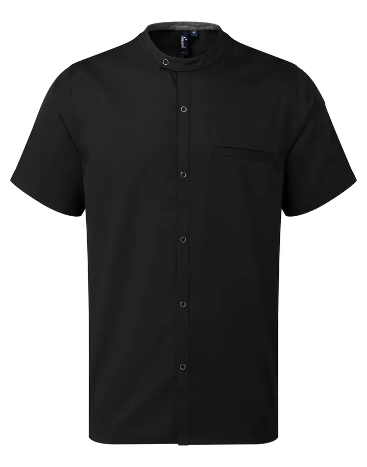 Veste chef cuisinier manches courtes Black