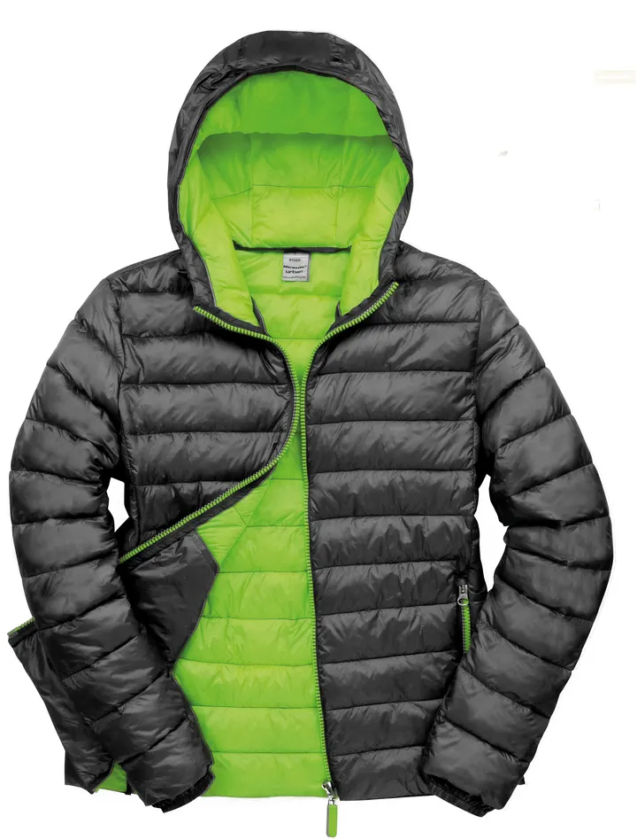 Mens Snow Bird Hooded Jacket Black / Lime