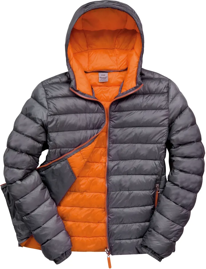 Mens Snow Bird Hooded Jacket Grey / Orange