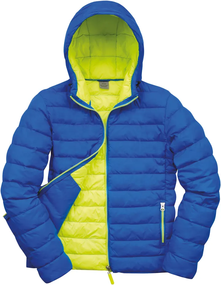 Mens Snow Bird Hooded Jacket Ocean Blue / Lime Punch