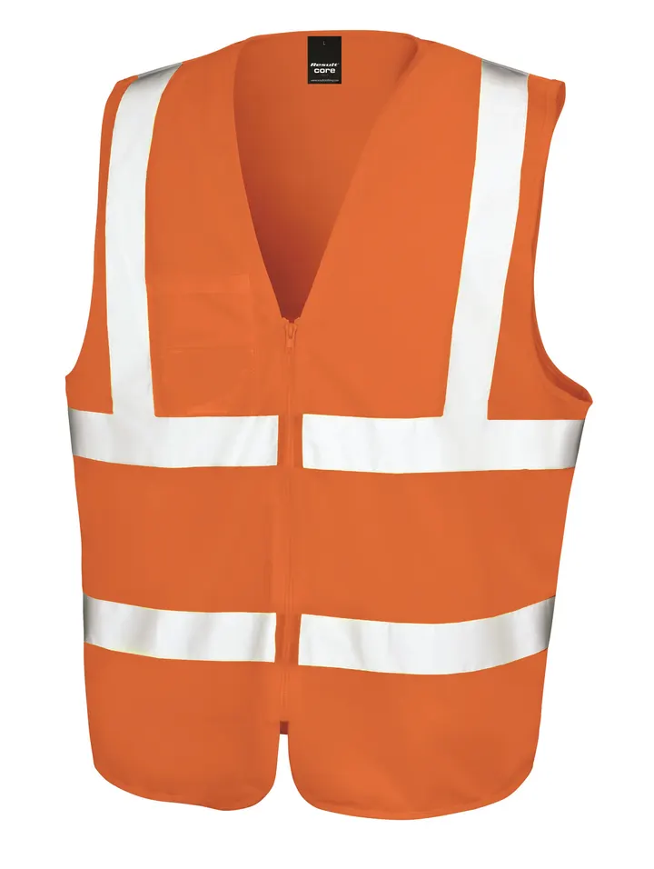 Core Zip ID Safety Tabard Fluorescent Orange