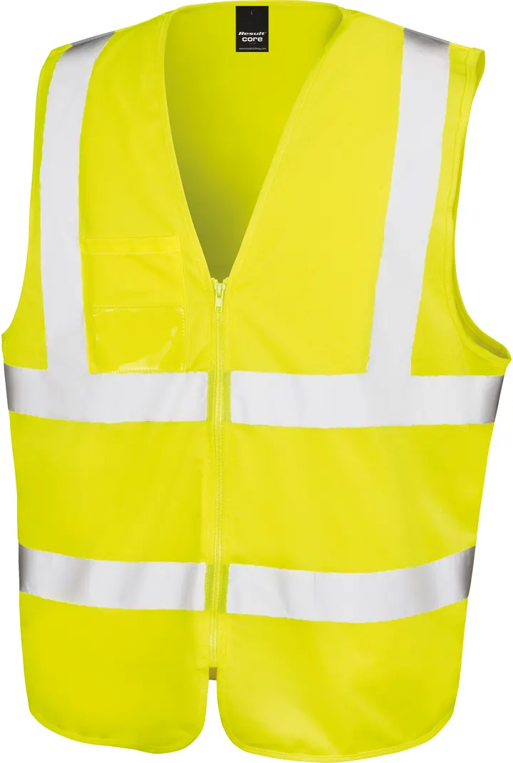 Core Zip ID Safety Tabard Fluorescent Yellow