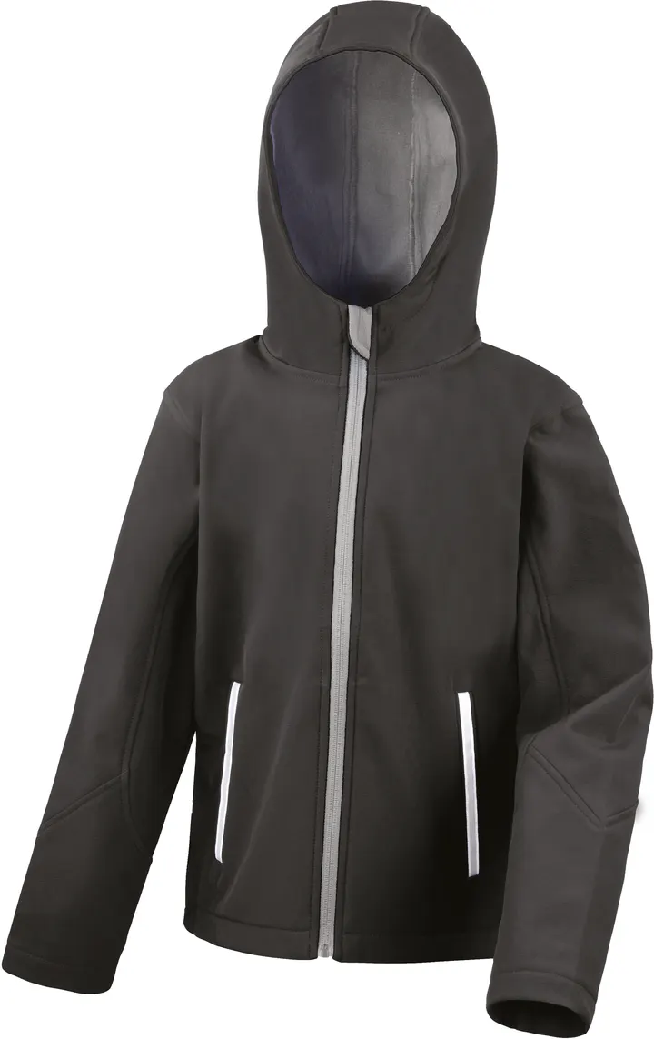 Veste Softshell Capuche Enfant Black / Grey