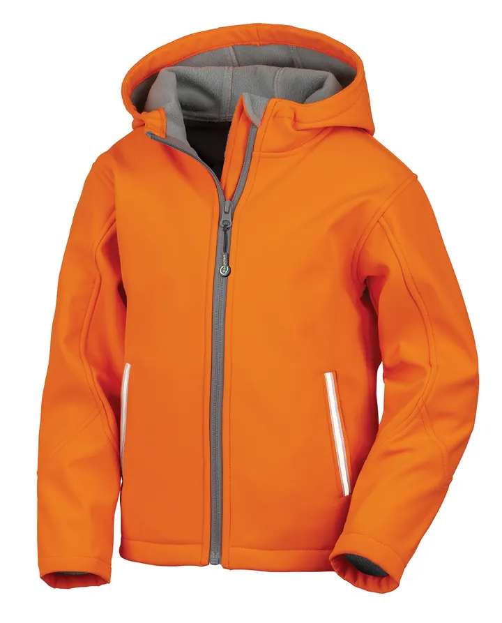 Veste Softshell Capuche Enfant Neon Orange