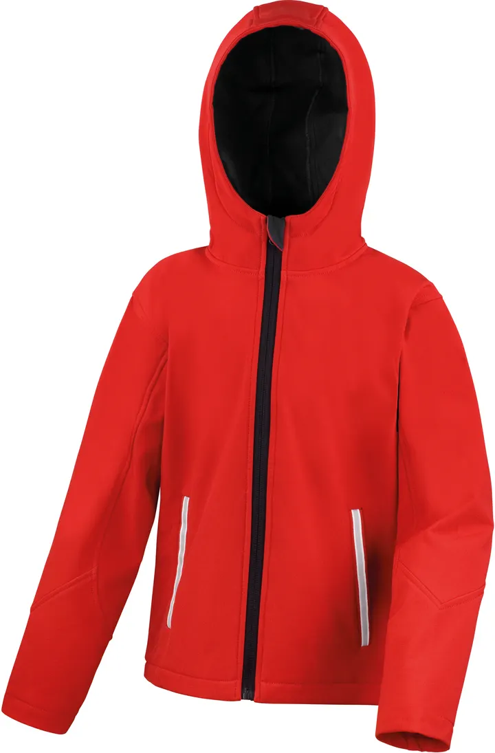 Veste Softshell Capuche Enfant Red / Black