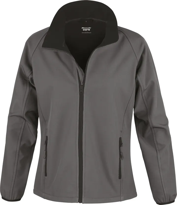 Core Ladies Printable Soft Shell Charcoal / Black
