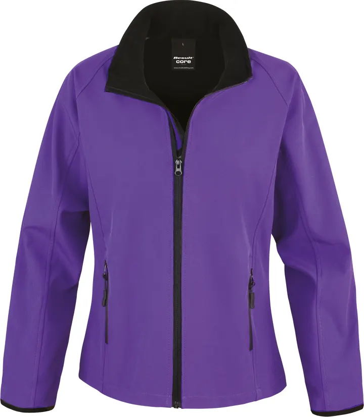 Core Ladies Printable Soft Shell Purple / Black