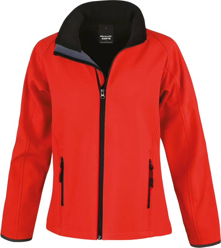 Core Ladies Printable Soft Shell Red / Black