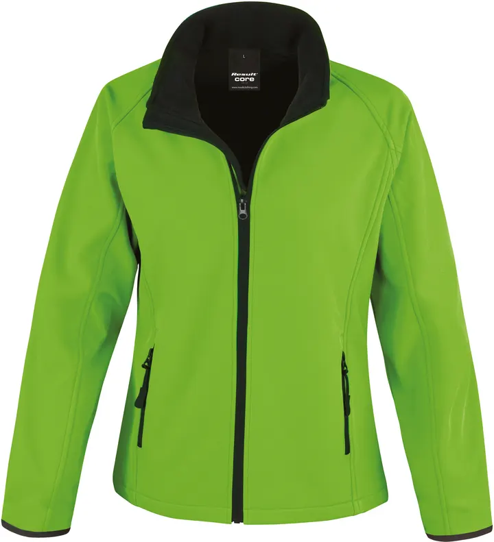 Core Ladies Printable Soft Shell Vivid Green / Black