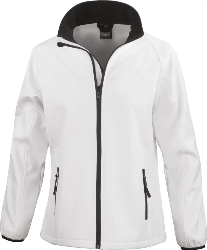 Core Ladies Printable Soft Shell White / Black