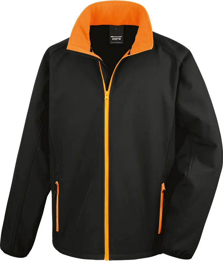 Veste Softshell Homme Printable Black / Orange