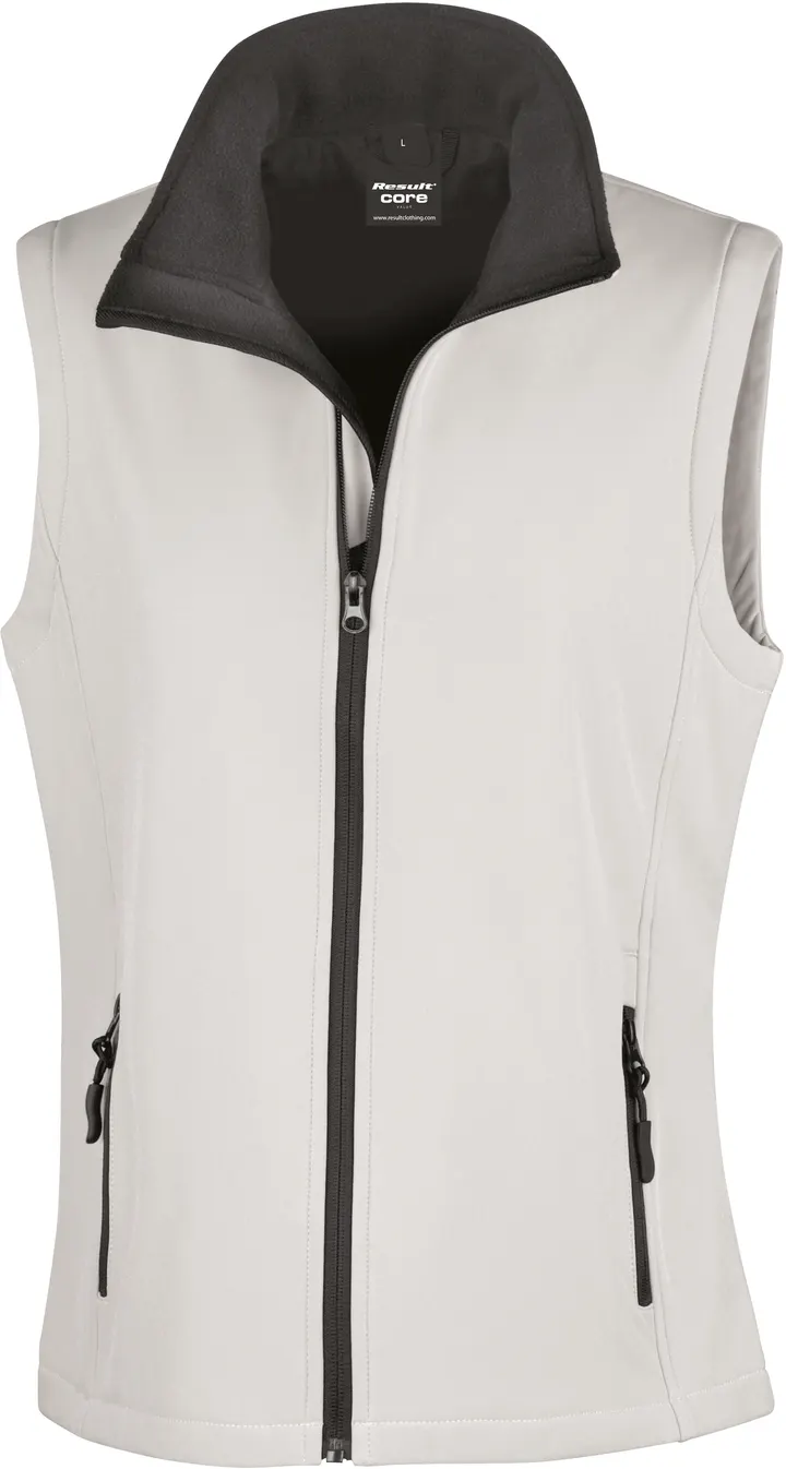 Core Ladies Printable Softshell Bodywarmer White / Black