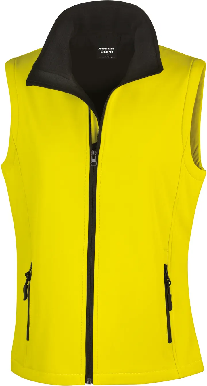 Core Ladies Printable Softshell Bodywarmer Yellow / Black