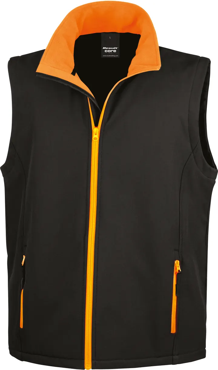 Core Printable Softshell Bodywarmer Black / Orange