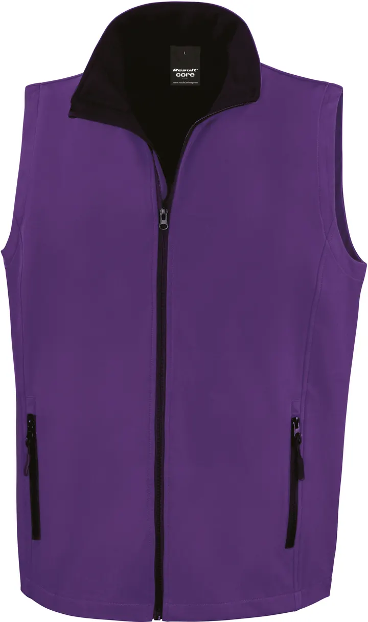 Core Printable Softshell Bodywarmer Purple / Black