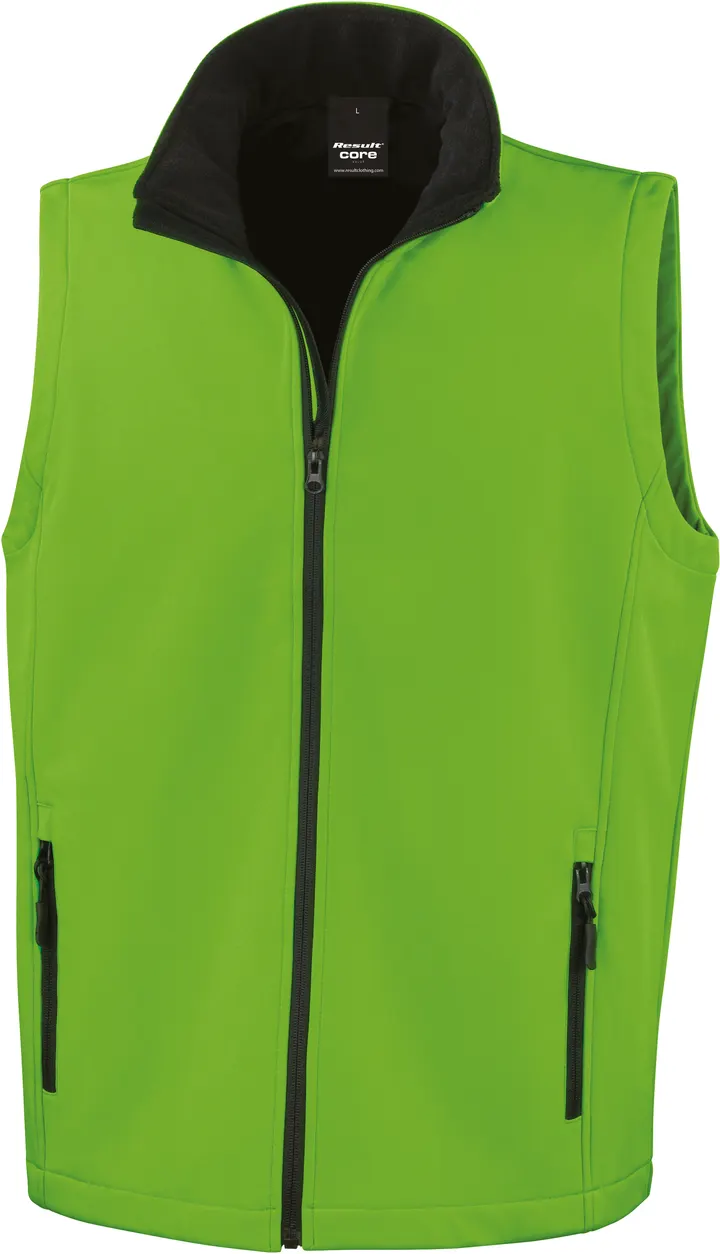 Core Printable Softshell Bodywarmer Vivid Green / Black
