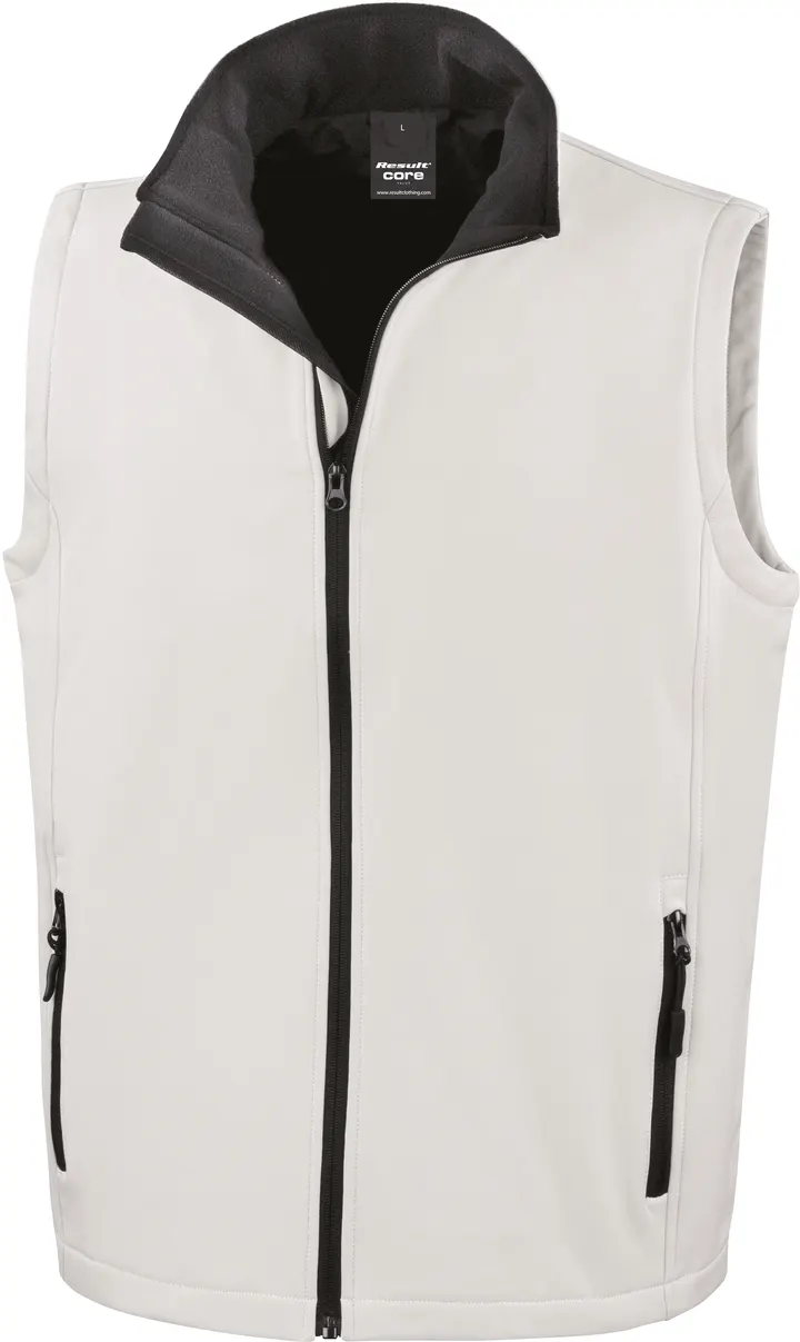 Core Printable Softshell Bodywarmer White / Black