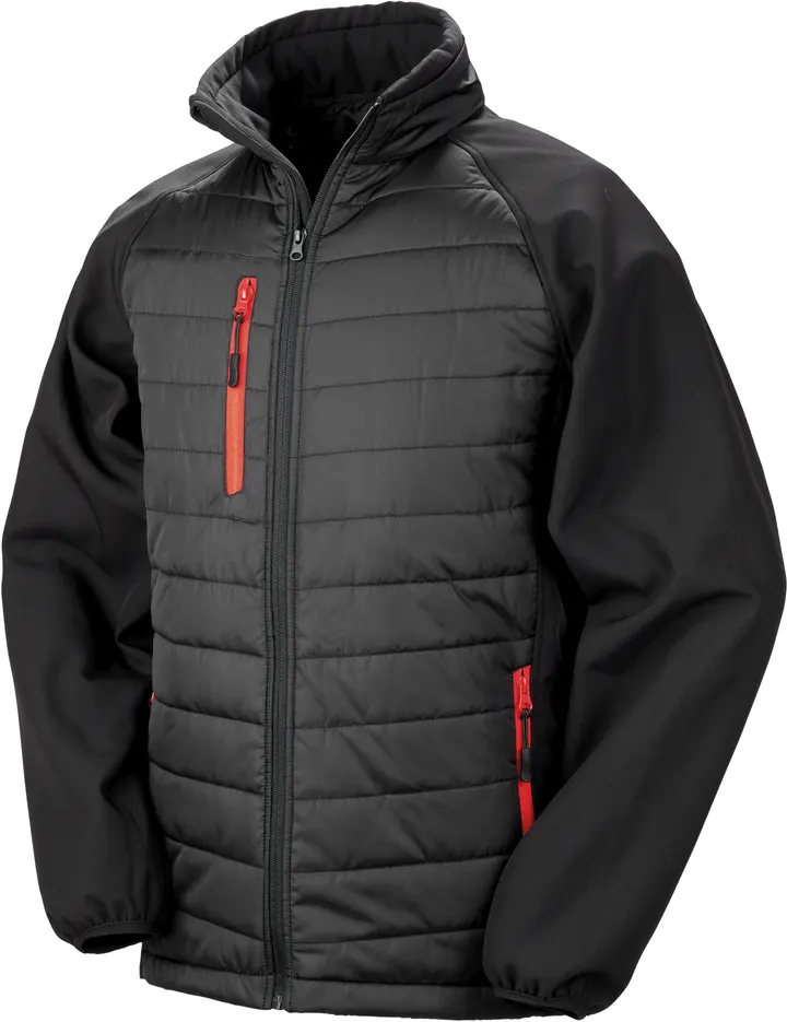 Veste softshell rembourrée black compass recyclée Black / Red