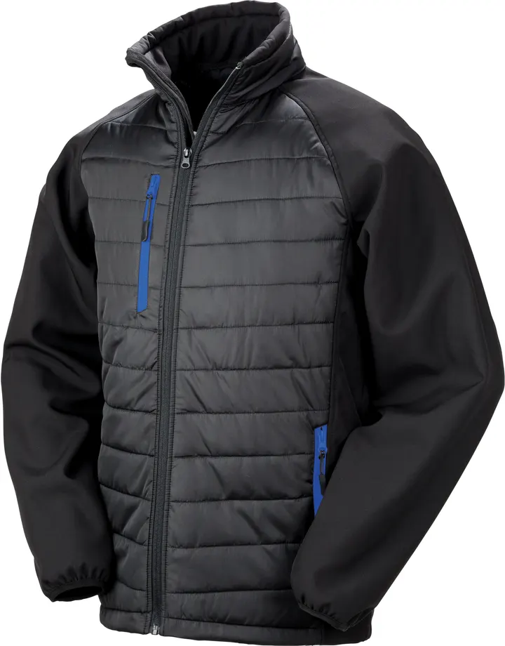 Veste softshell rembourrée black compass recyclée Black / Royal Blue