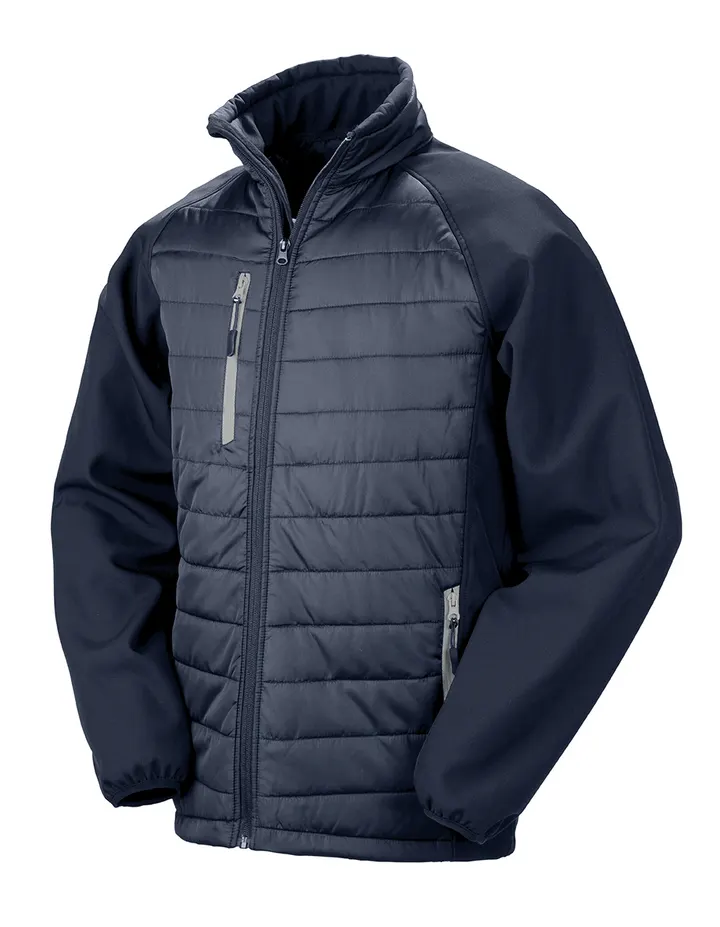 Veste softshell rembourrée black compass recyclée Navy / Grey